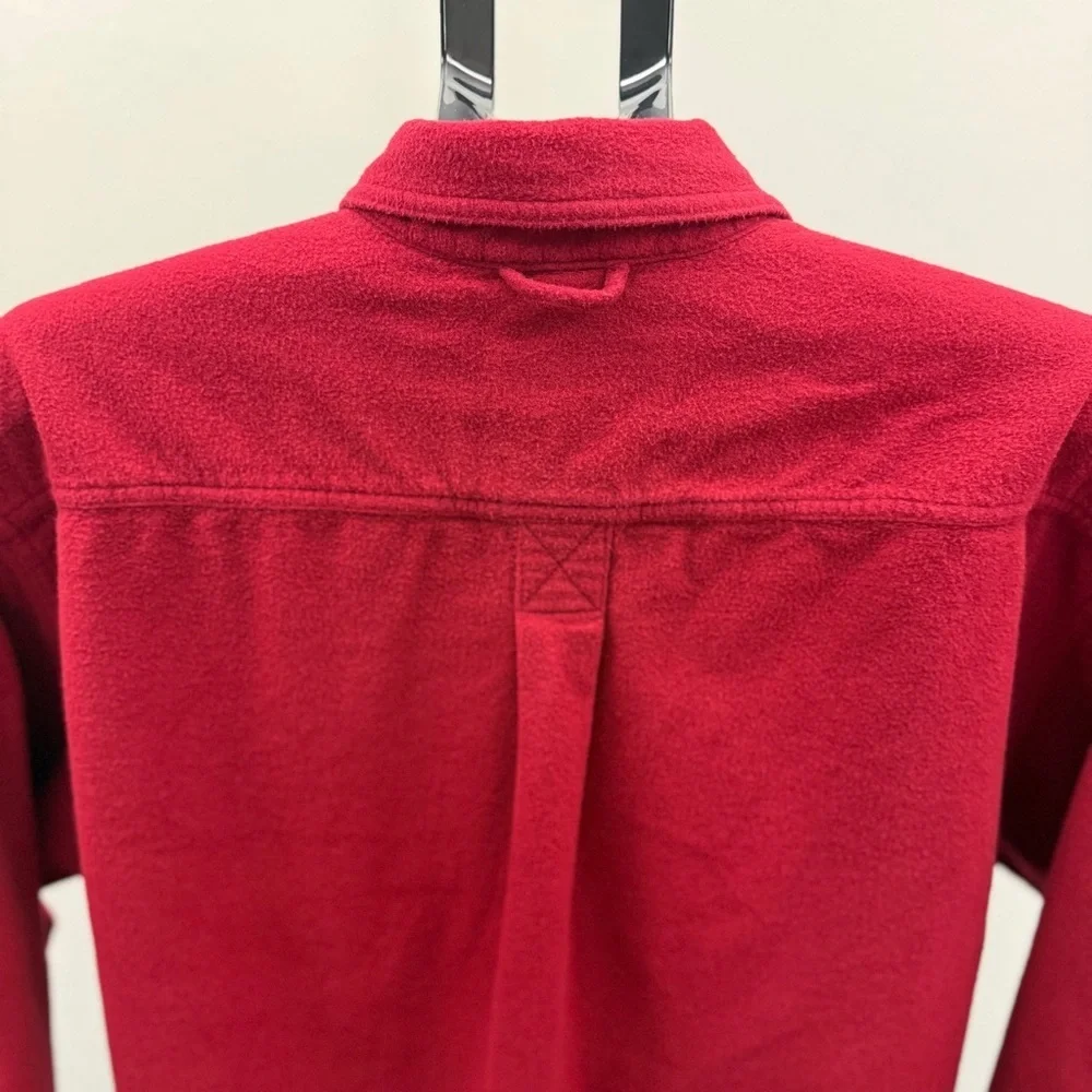 Eddie Bauer Red Flannel Shirt Men Large Button Up Long Sleeve Cotton Outdoor